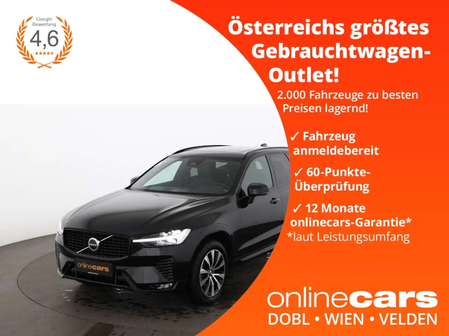 Volvo XC60 B4 Plus Dark AWD Aut LED AHK SKY RADAR NAVI Schwarz - 1