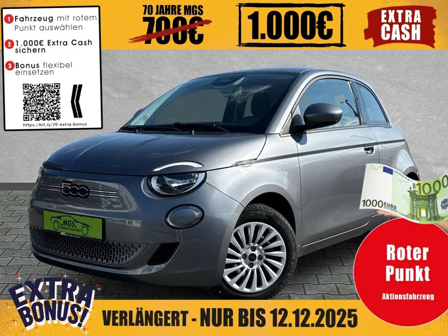 Fiat 500e Action #KLIMA Grijs - 1