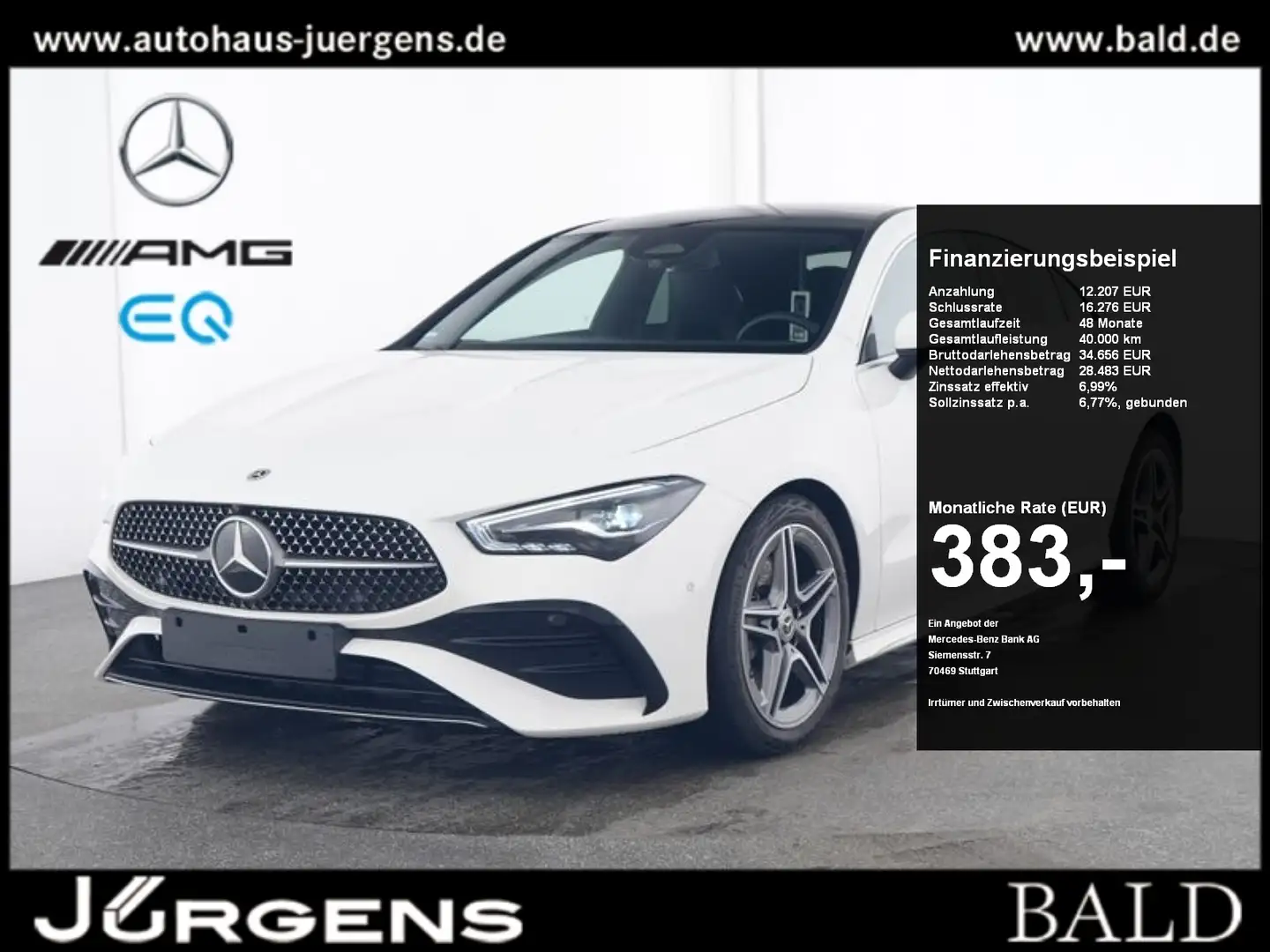 Mercedes-Benz CLA 200 d AMG-Advanced+/LED/Pano/360/Totw/Amb/18 Weiß - 1