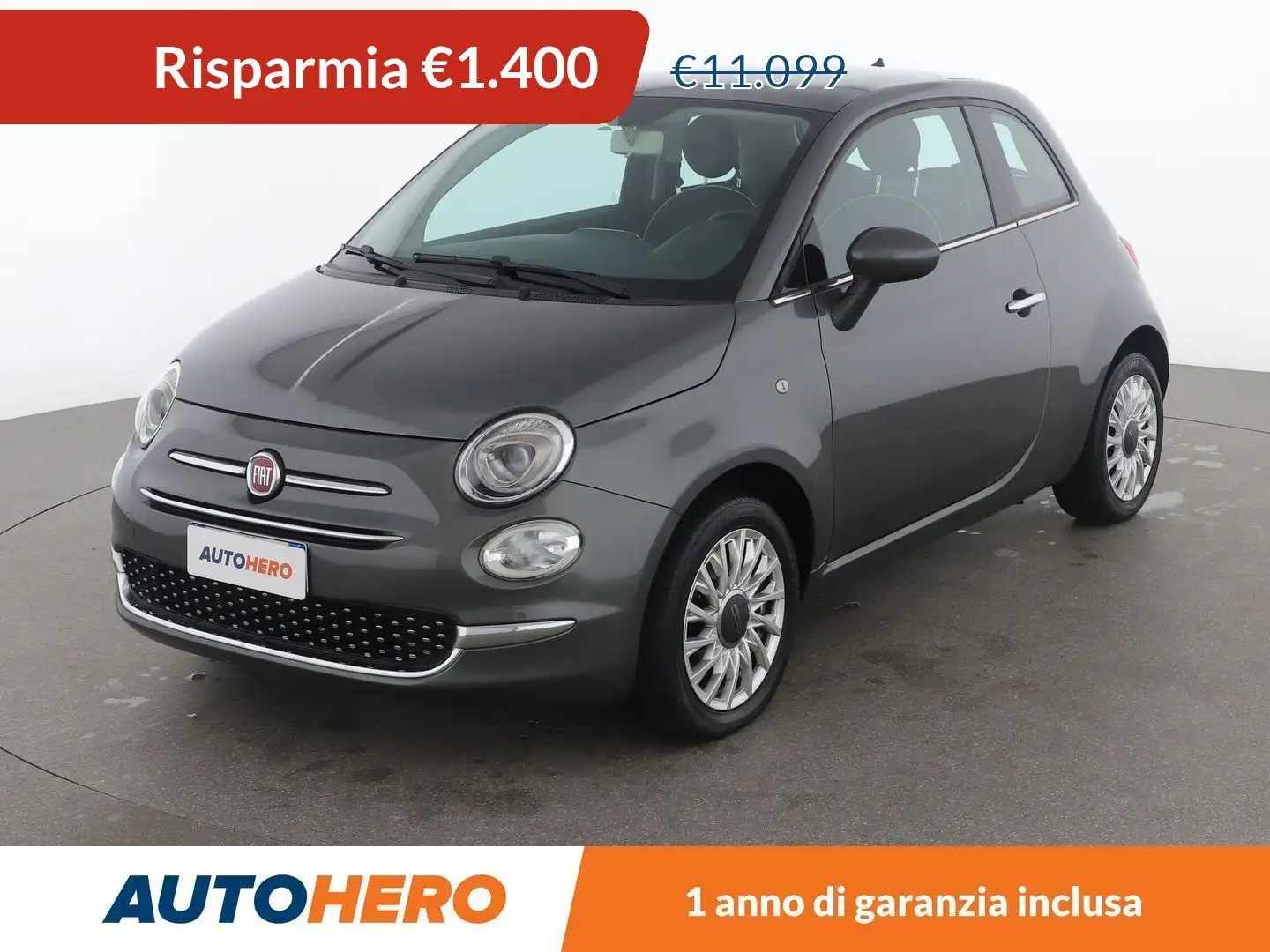 Fiat 500 1.2 Lounge Grijs - 1