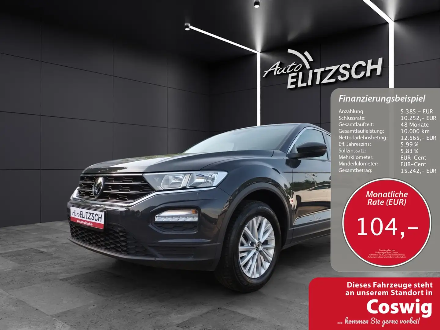 Volkswagen T-Roc TSI AHK SHZ App Klima WeConnect DAB+ Gris - 1