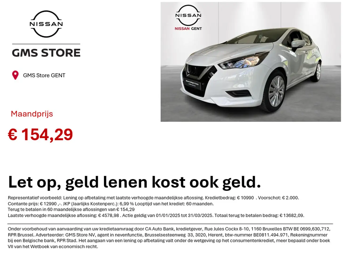 Nissan Micra 1.0 Acenta // GMS STORE NISSAN GENT Blanc - 1