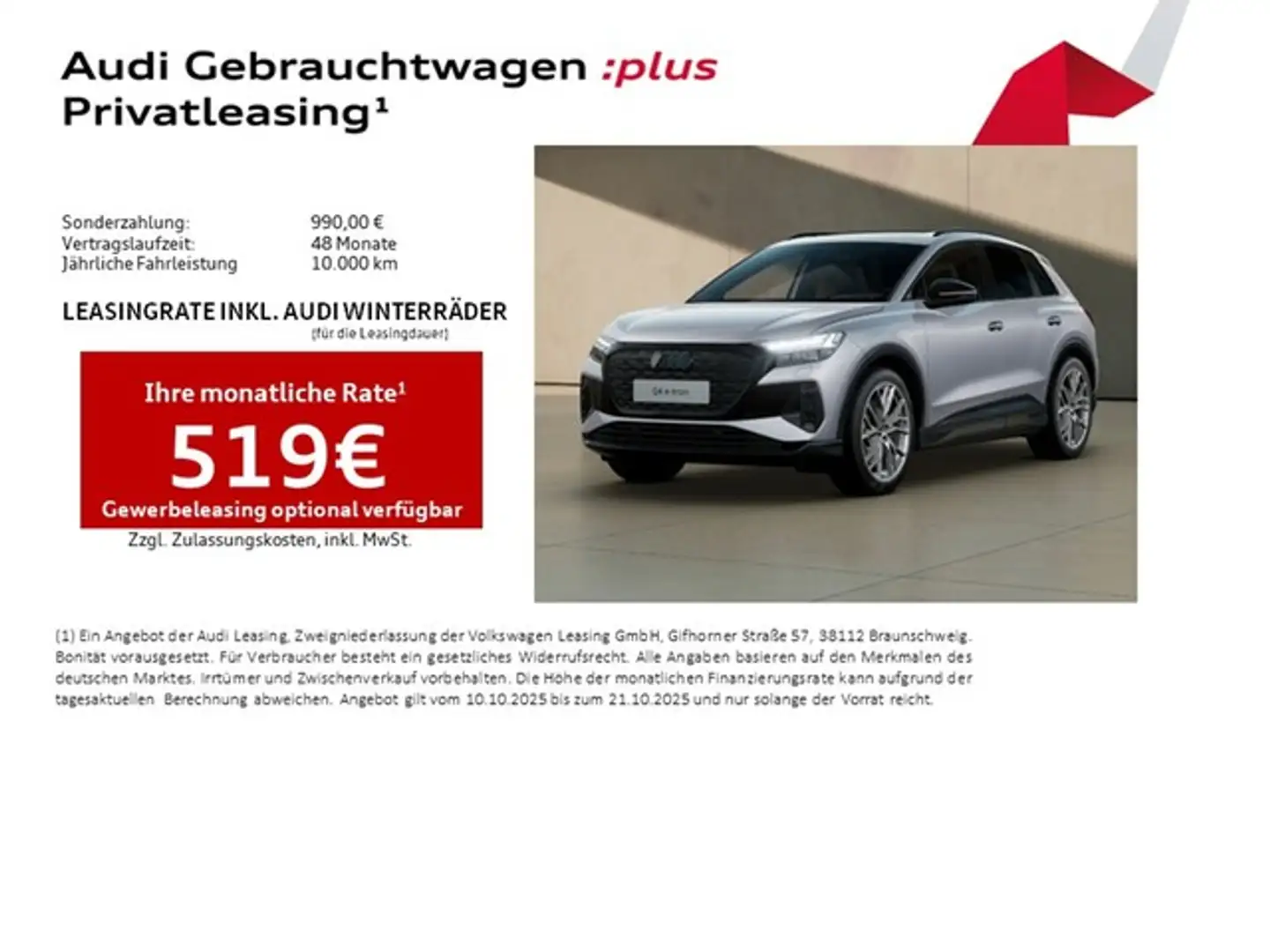 Audi Q4 e-tron 55 quattro Advanced S line LM21 Pano AHK Matrix... Silber - 2