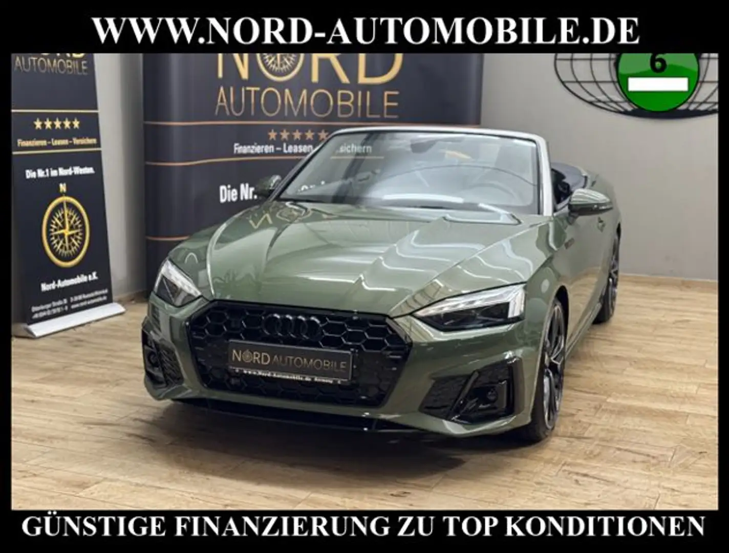 Audi A5 Cabriolet S-LINE COMPETITION BLACK*AHK*UPE83* Grün - 1