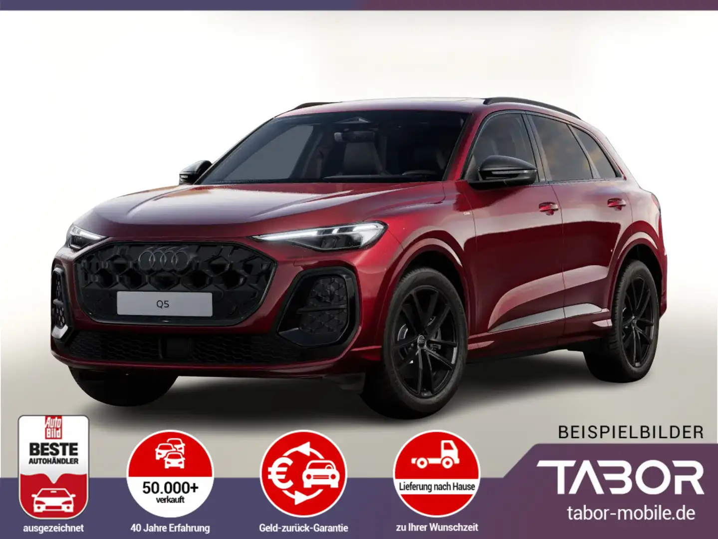 Audi Q5 TDI 204 2xS line neues Modell Tech+ Pano 20Z Rot - 1