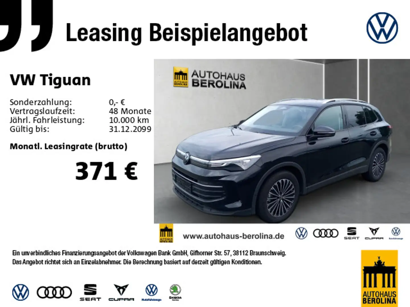 Volkswagen Tiguan 1.5 eTSI Life DSG *AHK*Digi.C-Pro*R-CAM* Schwarz - 1