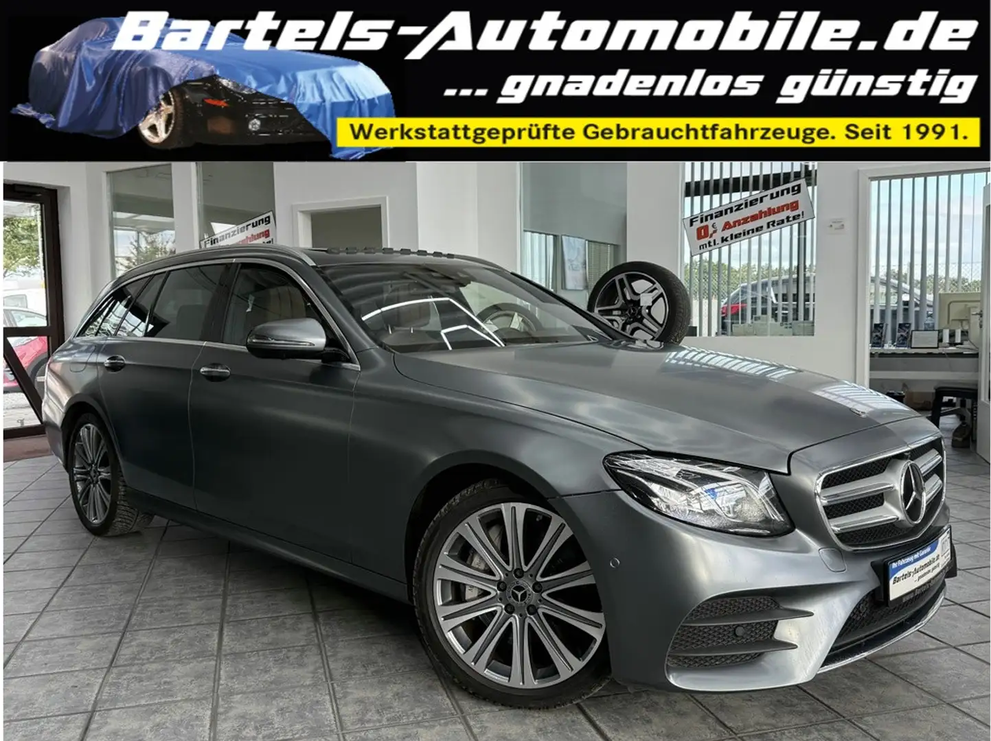 Mercedes-Benz E 400 T d 4Matic AMG Line, LED, 9G, 360°, Voll ! Gris - 1