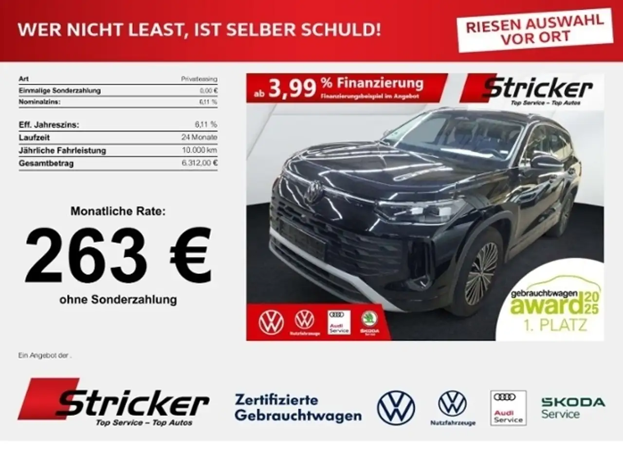 Volkswagen Tayron Life 1.5 eTSI DSG 263,-ohne Anzahlung 7-Sitzer AH
