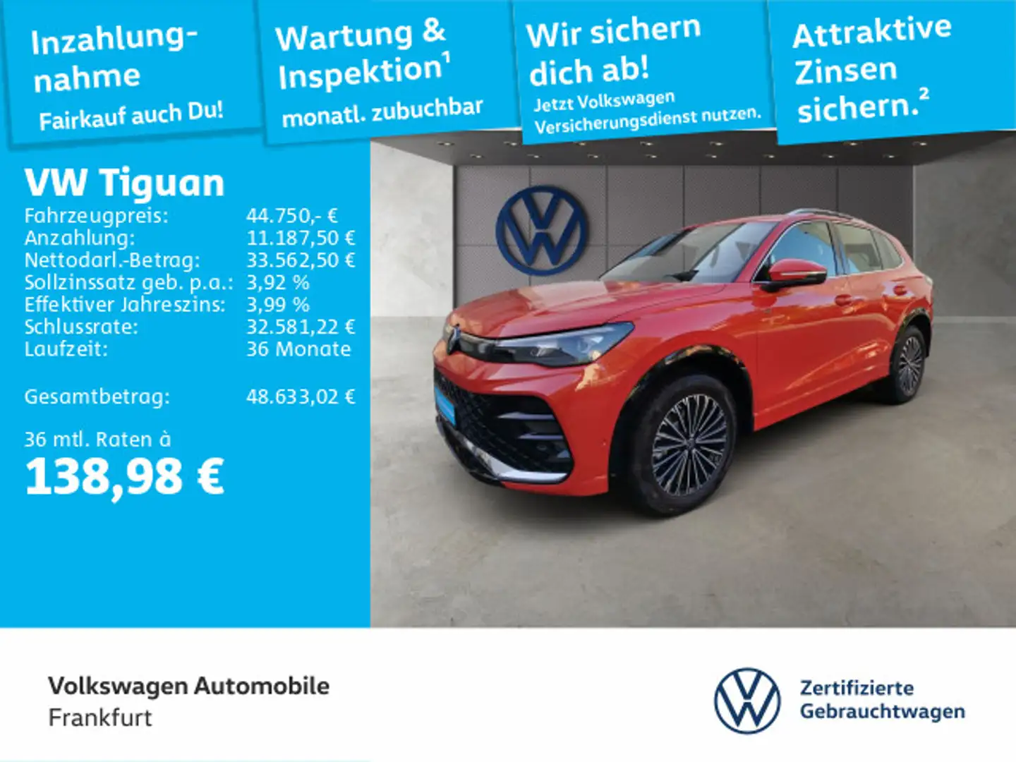 Volkswagen Tiguan 2.0 TDI DSG 4Motion R-Line Navi IQ.Light Rot - 1