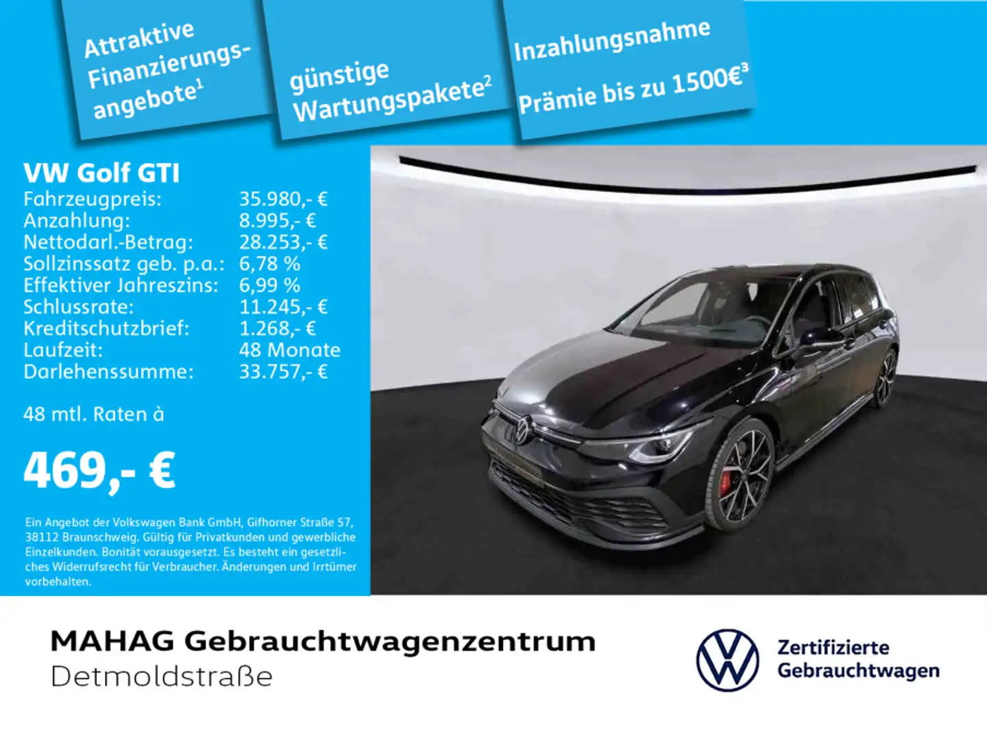 Volkswagen Golf GTI Golf VIII GTI Clubsport 2.0 TSI BlackStyle Navi Schwarz - 1