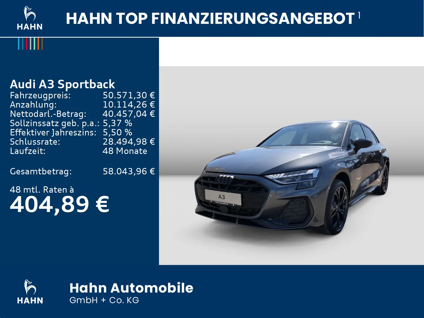 Audi A3 45 TFSIe S-trc S-line AHK Navi Matr Grau - 2