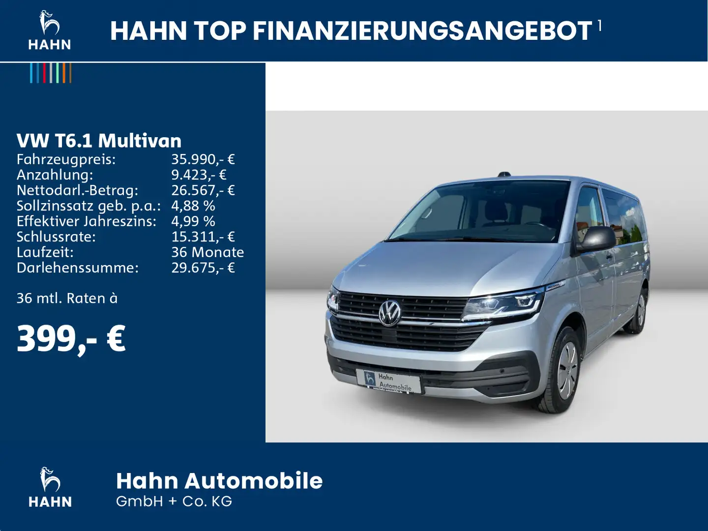 Volkswagen T6.1 Multivan Trendline 2.0TDI DSG CAM AHK ACC Silber - 2