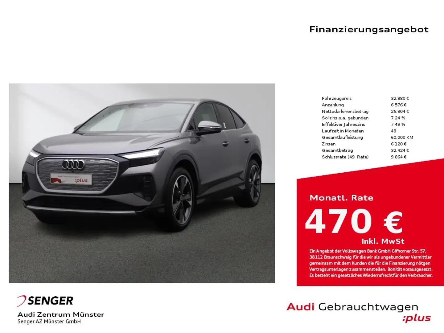 Audi Q4 e-tron Sportback 35 MMI LED HUD Digi-Cockpit Grau - 1