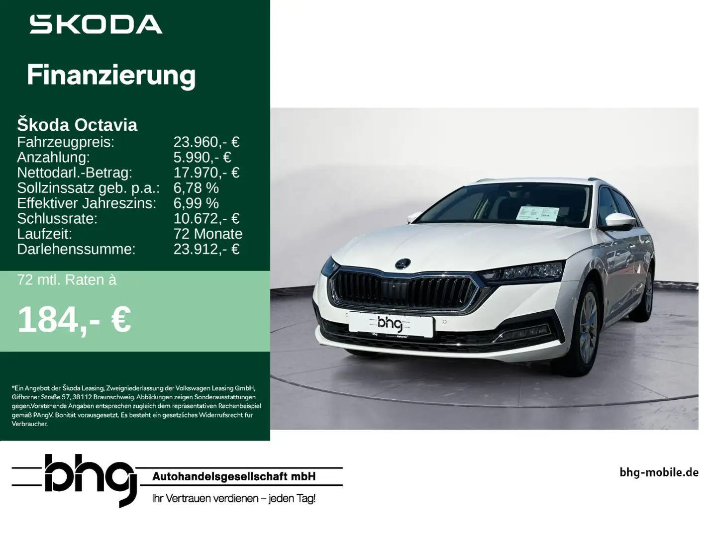 Skoda Octavia Combi 2.0 TDI STYLE AHK KAMERA HUD ACC Weiß - 1