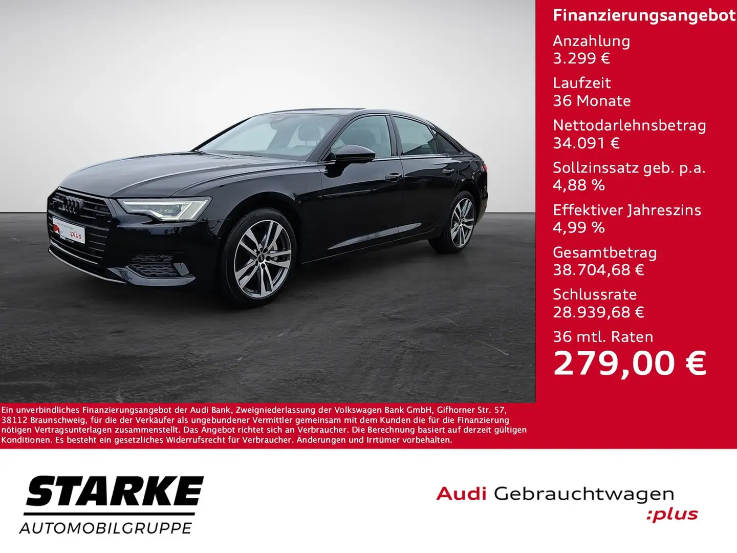Audi A6 Limousine 45 TFSI S tronic quattro NaviPlus Mat... Schwarz - 1