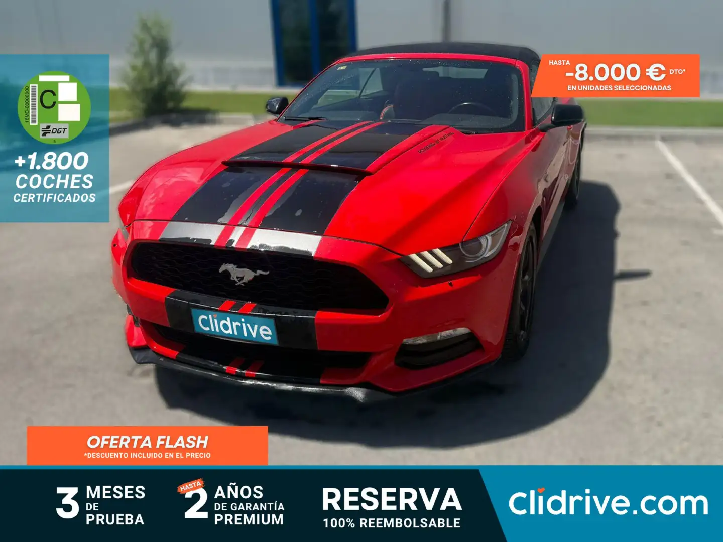 Ford Mustang 2.3 EcoBoost 314cv  Aut. (Conv.) Rojo - 1