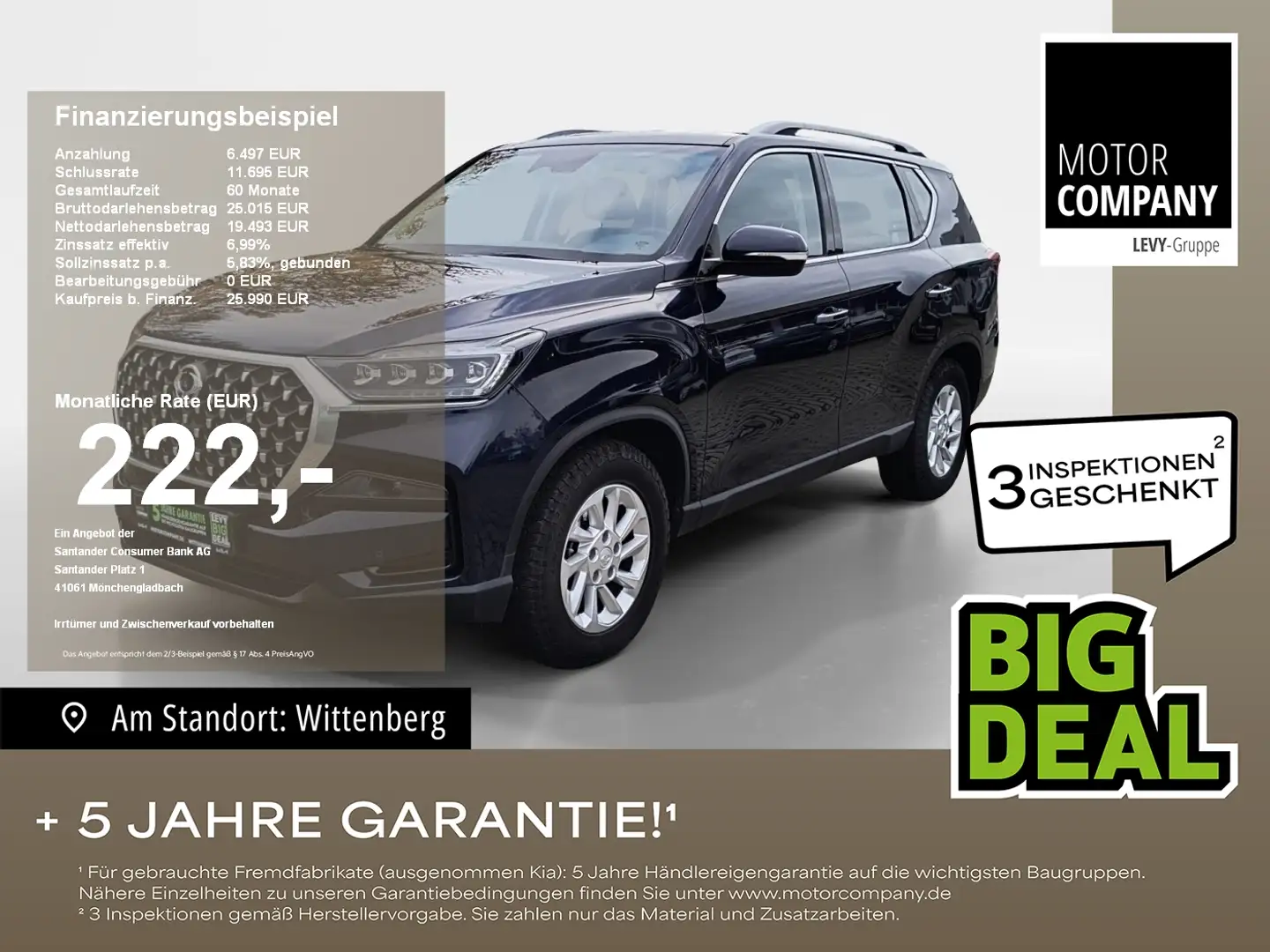 SsangYong Rexton 2.2 e-XDi Crystal LED*Kamera*CarPlay* Bleu - 1