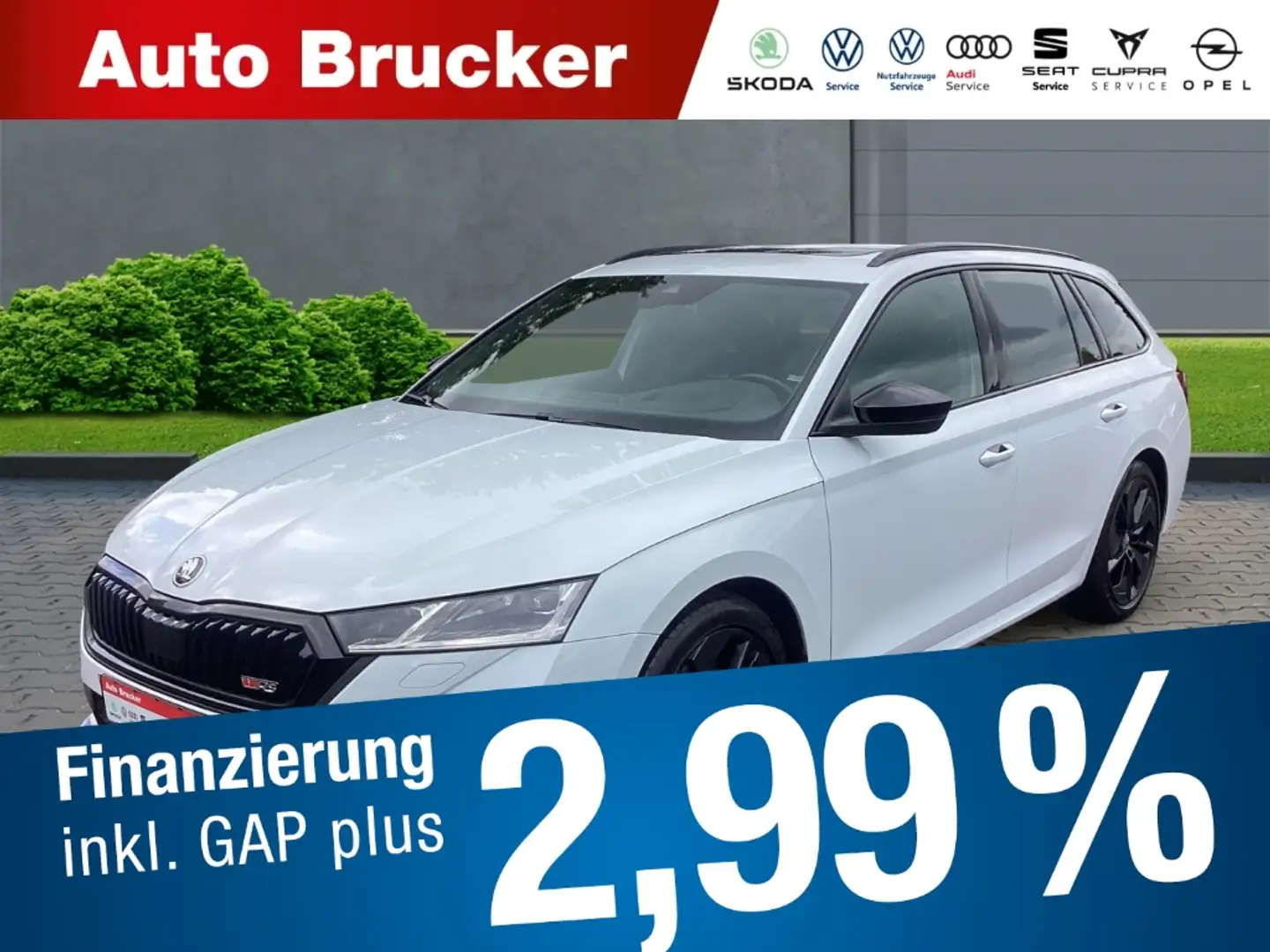 Skoda Octavia Combi RS 2.0 TDI+Navi+el.Panoramadach+Alufelgen+LE Weiß - 1
