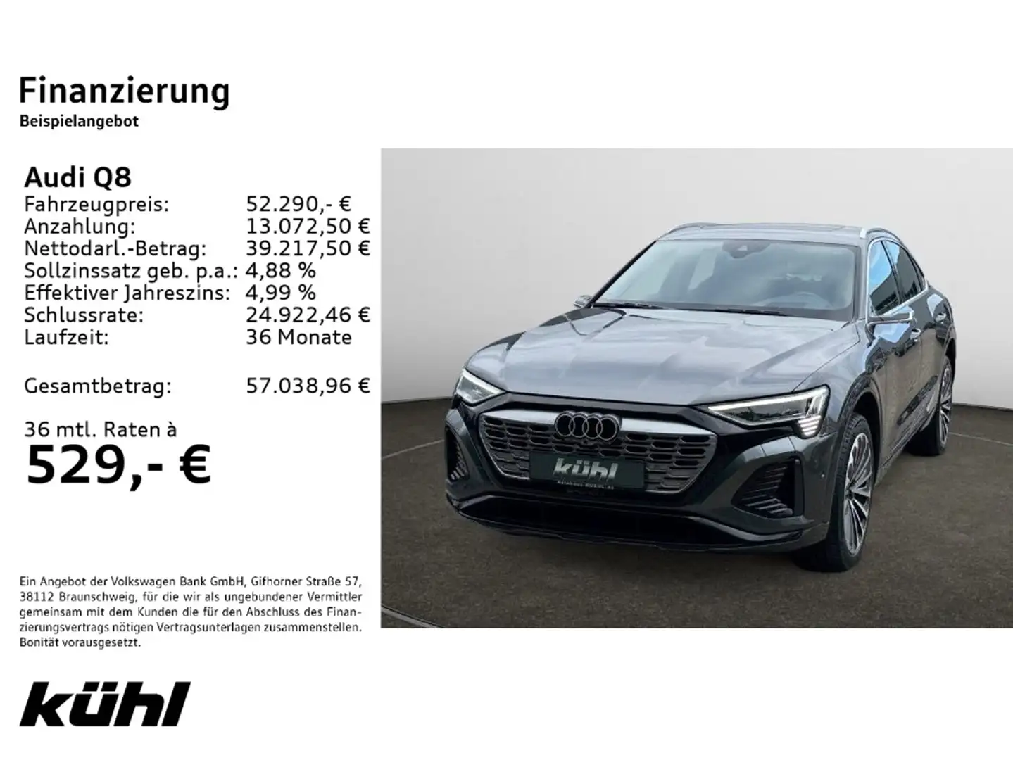 Audi Q8 Sportback 55 e-tron quattro S line AHK,Pano,L Grau - 2