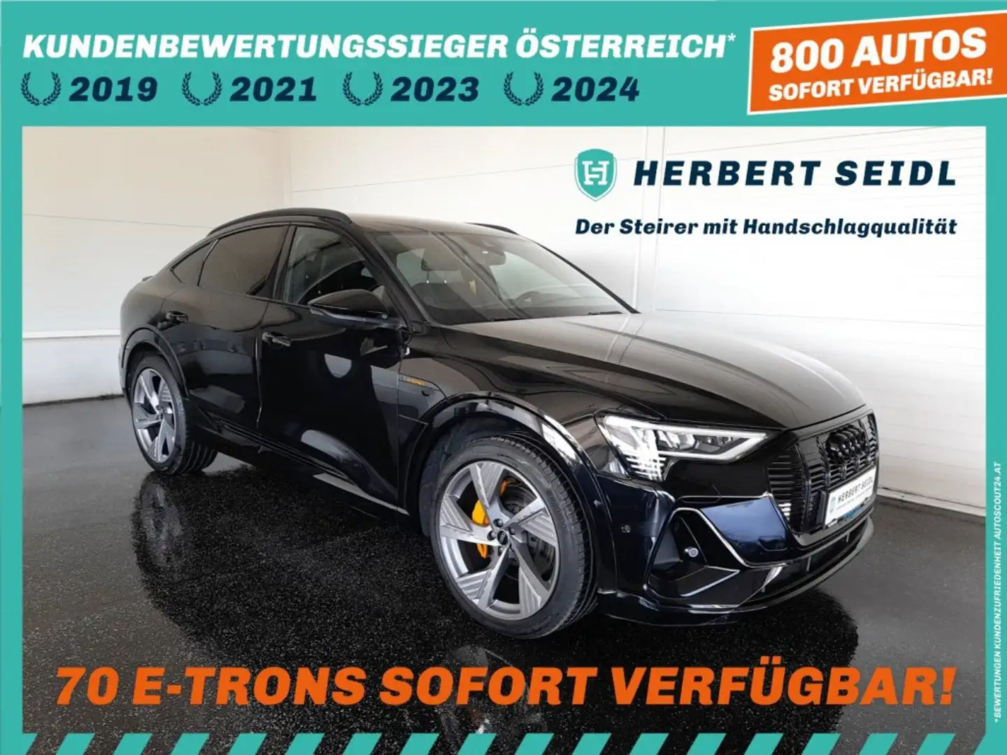 Audi e-tron SB 55 quattro S-LINE BLACK EDITION *NP: € 117.524,- / 22 ZOLL / LEDER MIT MEMORY / HEAD-UP & NACHTSICHT / AHV & KAMERA* Schwarz - 1