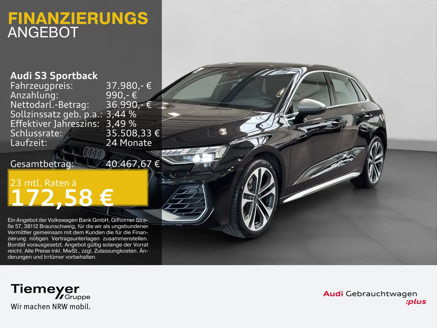 Audi S3 TFSI Q LEDER NAVI eSITZE eKLAPPE Schwarz - 1