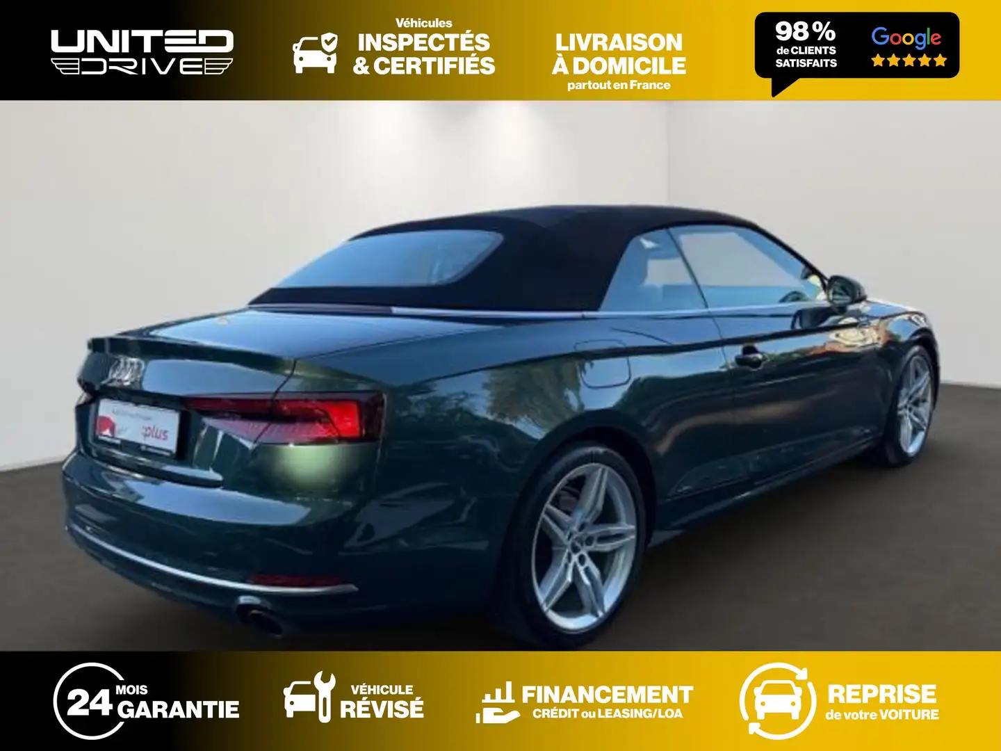 Audi A5 Cabriolet 2.0 TFSI 190 S Line Grün - 2