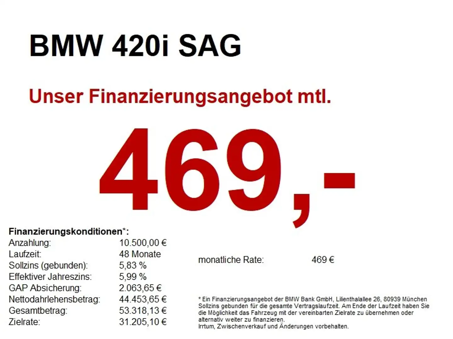 BMW 420 i SAG M Sport D-Assi//K-ZUG/TEMPO/LHZ/AMBI/SH Schwarz - 1