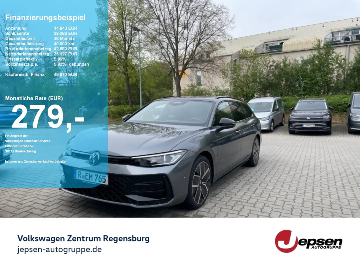 Volkswagen Passat R-Line 2.0 TDI 4MOTION DSG AHK MASSAGE Gris - 1
