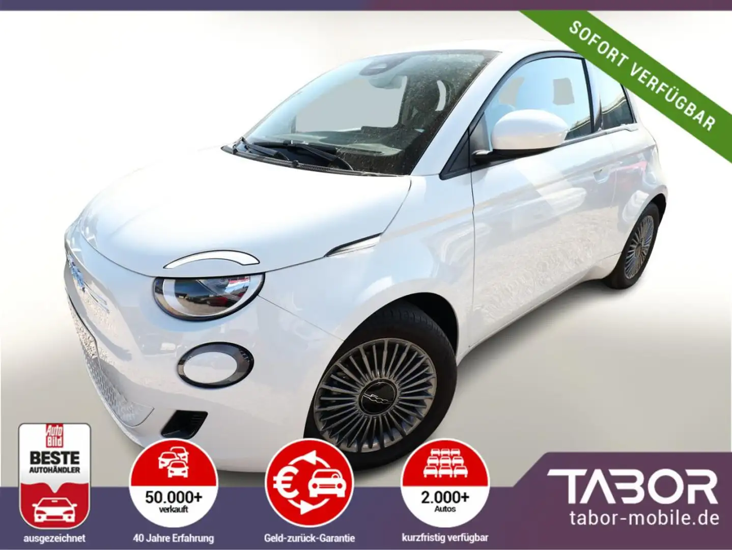 Fiat 500e 3+1 h 118 Icon Nav SchukoM2 Klima Temp Weiß - 1