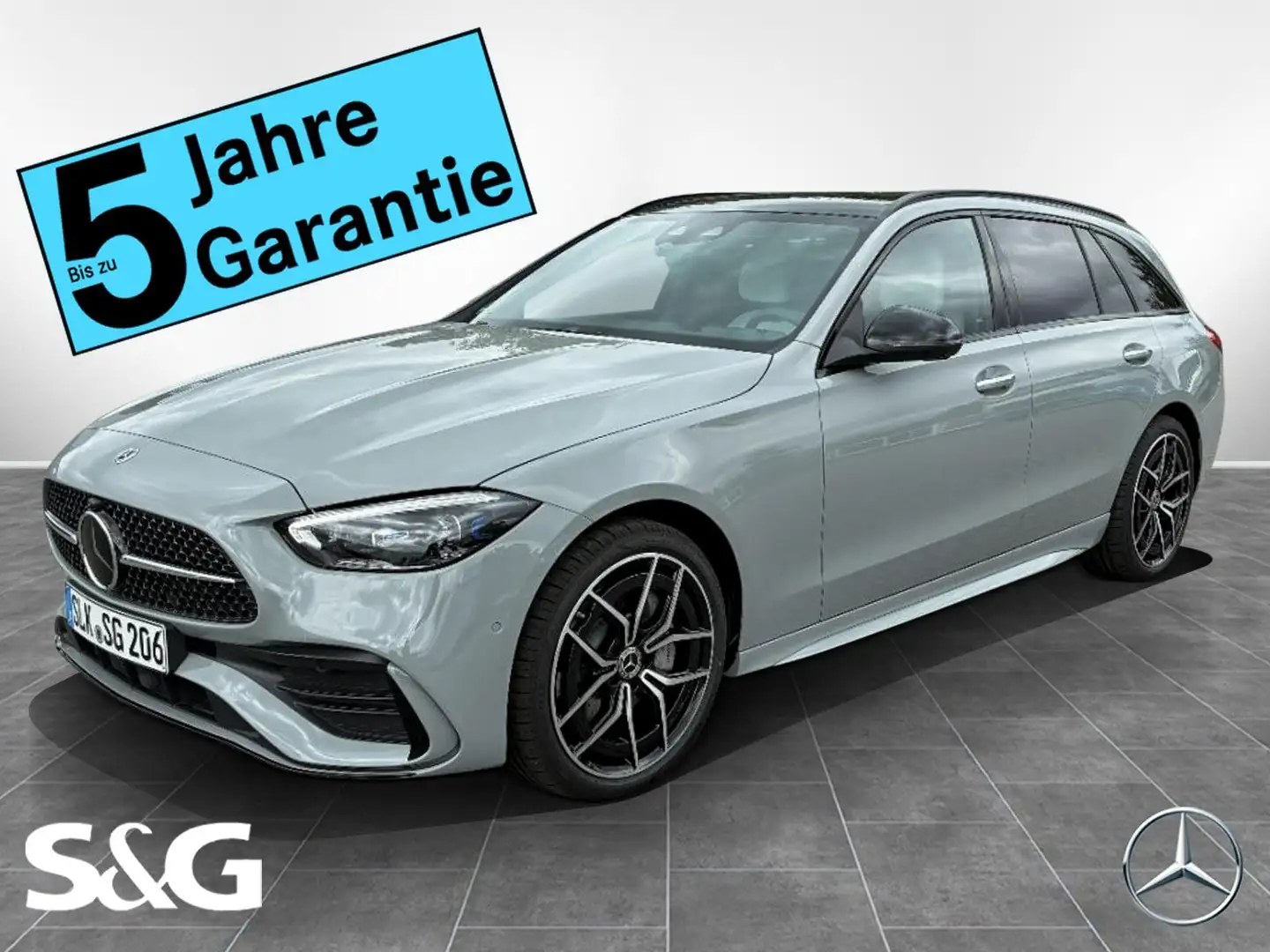 Mercedes-Benz C 300 d T AMG Hinterachsle+AHK+Standhz.+Distroni Grijs - 1