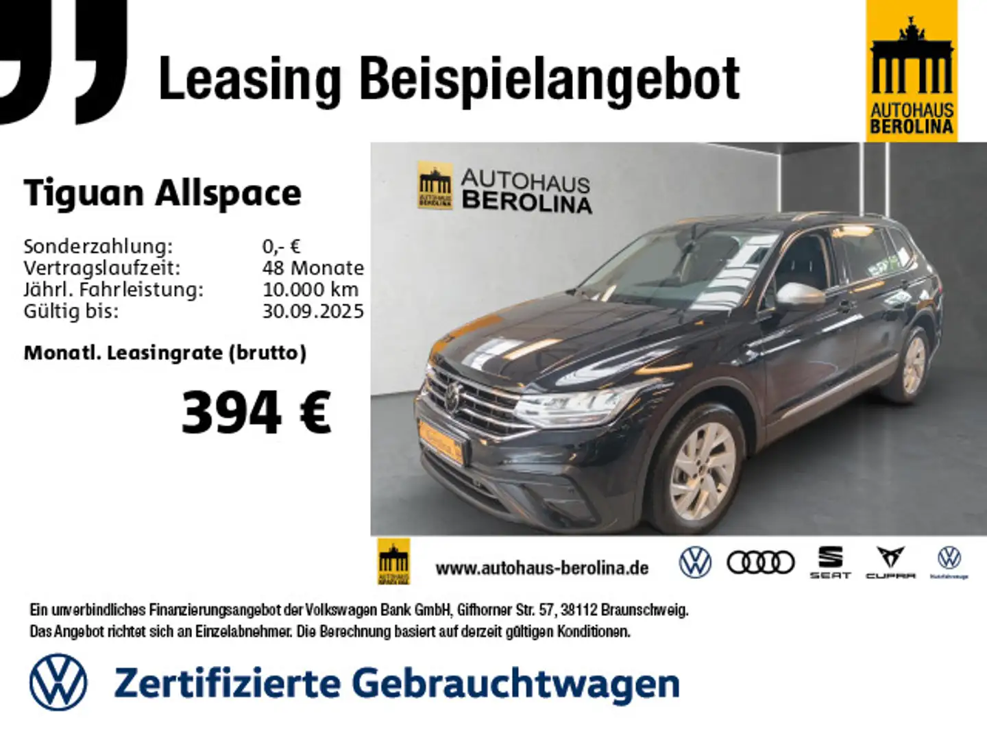 Volkswagen Tiguan Allspace 1.5 TSI Life DSG *7-Sitzer*AHK* Schwarz - 1