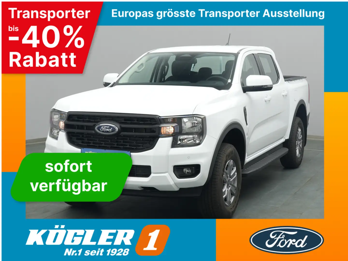 Ford Ranger Doka XLT 170PS/Winter-P./Techno-P. Weiß - 1